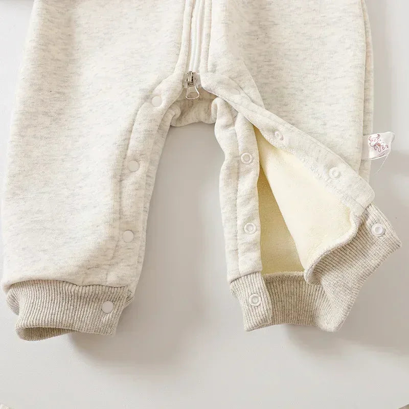 Baby Winter Thick Cotton Knit Zippered Romper - Omega Lifestyles