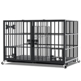 Heavy Duty Metal Indoor Dog Crate With Divider Wheels - Omega Lifestyles