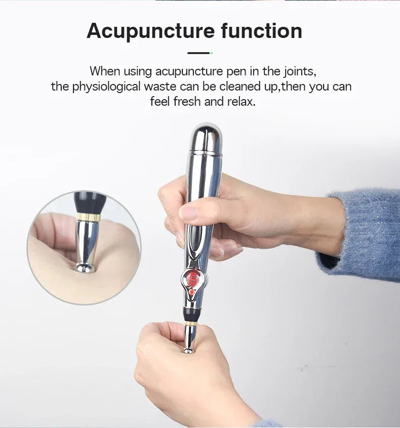 Electric Acupuncture Meridian Pen With 5 Massage Heads - Omega Lifestyles