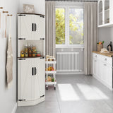 Farmhouse 67-Inch Tall Corner Storage Cabinet