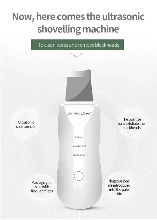 Deep Vibrate Ultrasonic Facial Skin Scrubber Cleaner - Omega Lifestyles