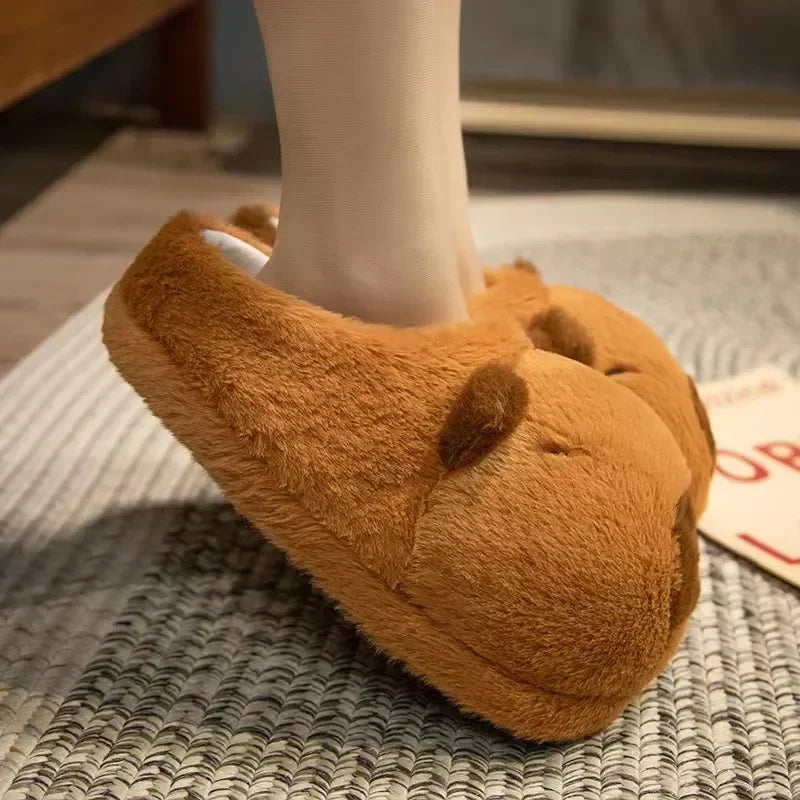 Capybara Plush Indoor Winter Slip-On Cozy Slippers