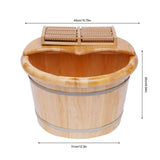 Cedar Wood Foot Bath Bucket With Massage Roller