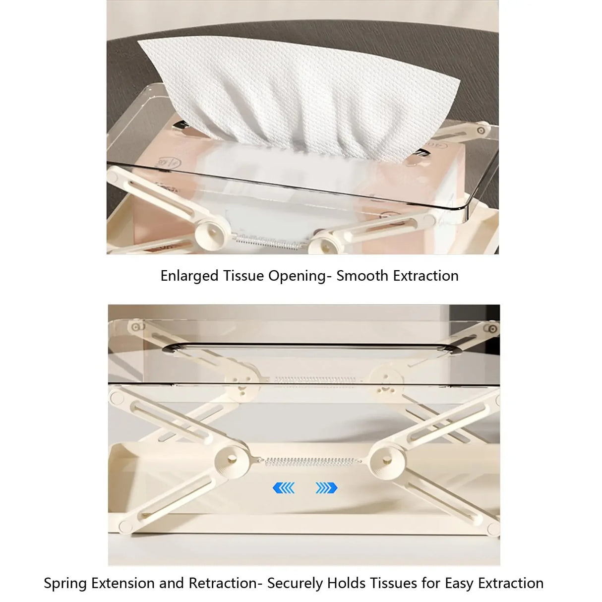 Classic Plastic Liftable Tissue Box Storage Case - Omega Lifestyles