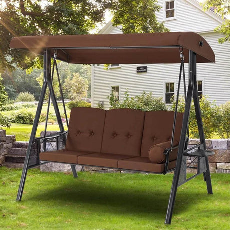 Outdoor Patio Swing with Adjustable Canopy - Omega Lifestyles