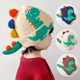 Kids Dinosaur Cartoon Knit Winter Ear Protection Hat