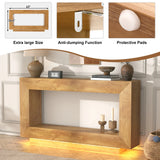 Wooden Farmhouse Console Table With 6000-Color Lighting