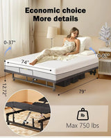 Adjustable Metal Bed Frame with Wireless Remote Control - Omega Lifestyles