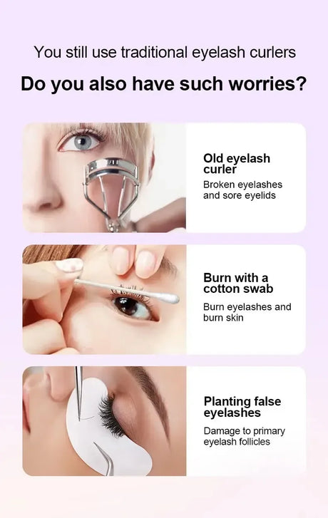 Electric Heated Eyelash Curler 3-Speed Temperature Control - Omega Lifestyles