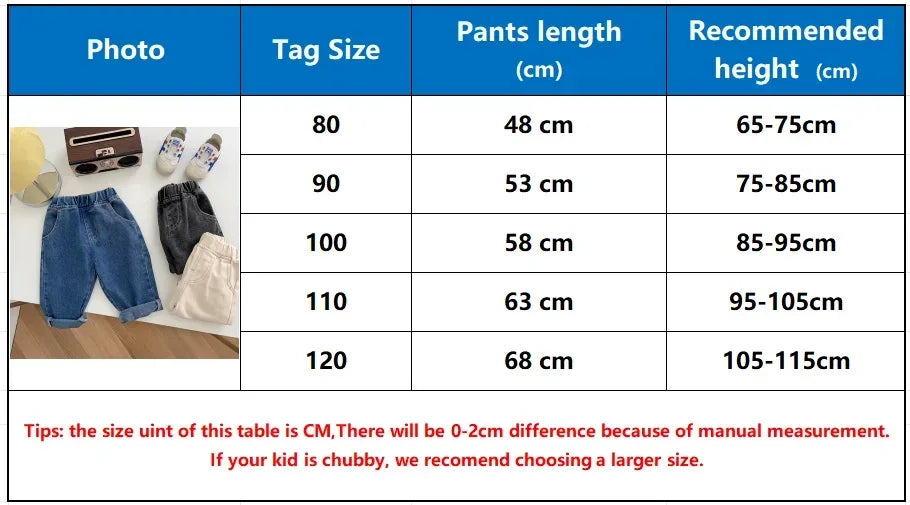 Casual Soft Denim Baby Pants With Elastic Waist - Omega Lifestyles