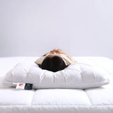 95% Goose Down Like Anti-Snore Cotton Sleeping Pillow 48x74cm Low - Omega Lifestyles