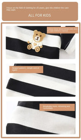 2-Piece Striped Polyester Toddler Summer Outfit Set