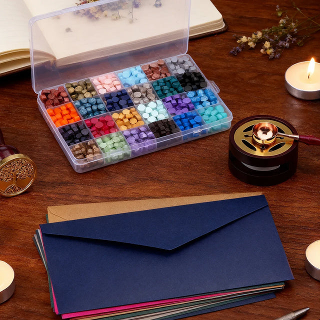 Wax Seal Kit With Stamp 24 Color Wax Beads Set - Omega Lifestyles