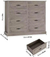 Modern Farmhouse 8-Drawer Wood Dresser - Omega Lifestyles