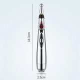 Electronic Acupuncture Pen Stainless Steel Massage Device With 5 Heads - Omega Lifestyles