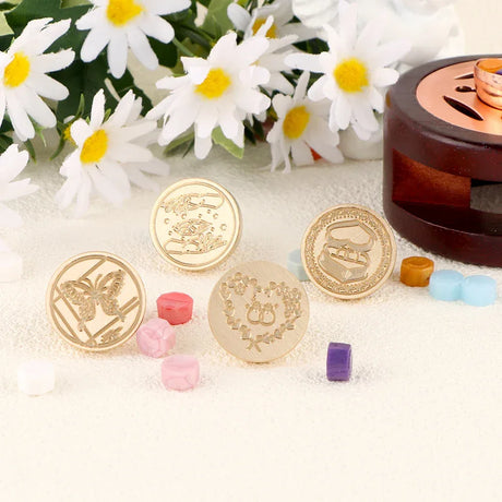 Wedding Heart Pattern Removable Brass Wax Seal Stamp - Omega Lifestyles