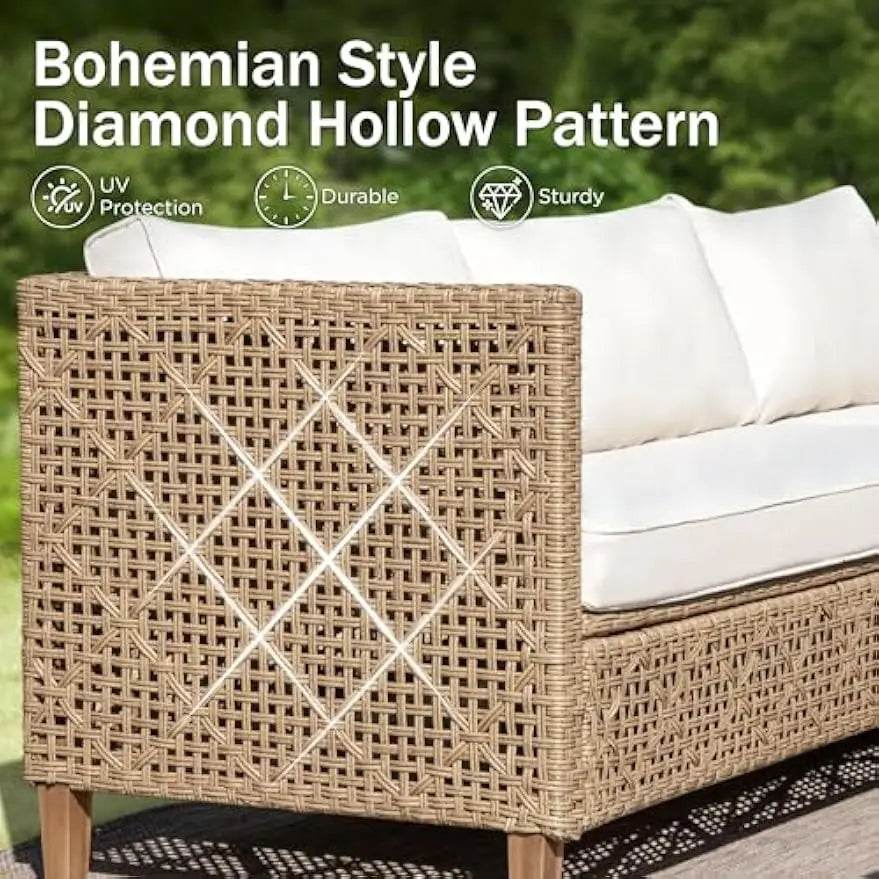 Bohemian Outdoor Wicker Patio Conversation Set - Omega Lifestyles