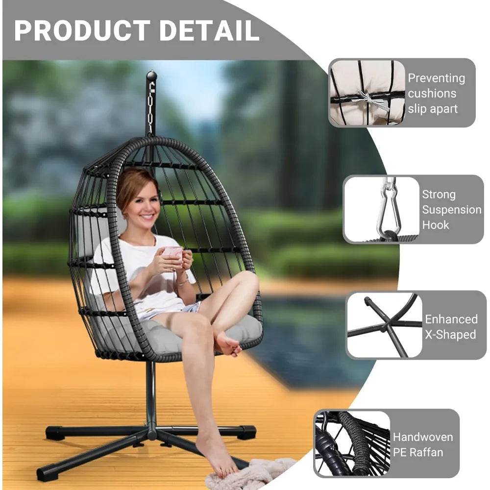 Outdoor Patio Egg Chair with Stand - Omega Lifestyles