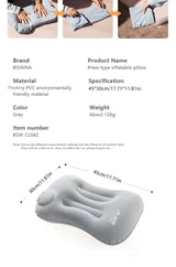 Inflatable Portable Camping Pillow With Built-In Pump - Omega Lifestyles