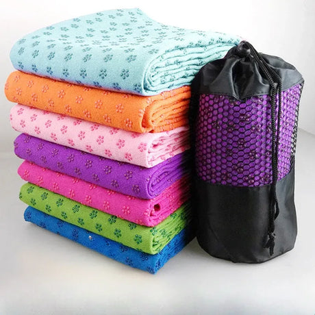 Non-Slip Sweat-Absorbent PVC Yoga Towel Mat 183x63cm - Omega Lifestyles