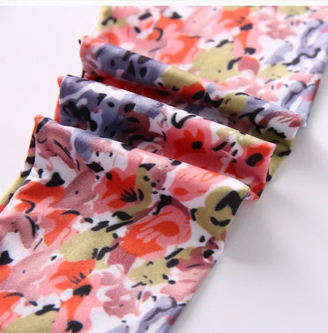 Girls Printed Cotton Polyester Stretch Leggings - Omega Lifestyles