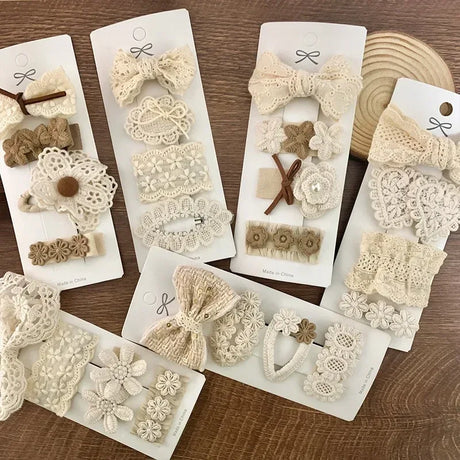 Set Of 4 Flower Embroidery Baby Girls Hairpins - Omega Lifestyles