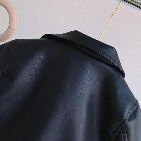 Children’s Autumn Thin Cotton Polyester PU Leather Jacket - Omega Lifestyles