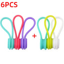 Set of 6 Silicone Reusable Cable Twist Ties Organizer