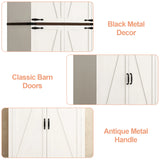 71-Inch Farmhouse Adjustable Shelves Storage Cabinet