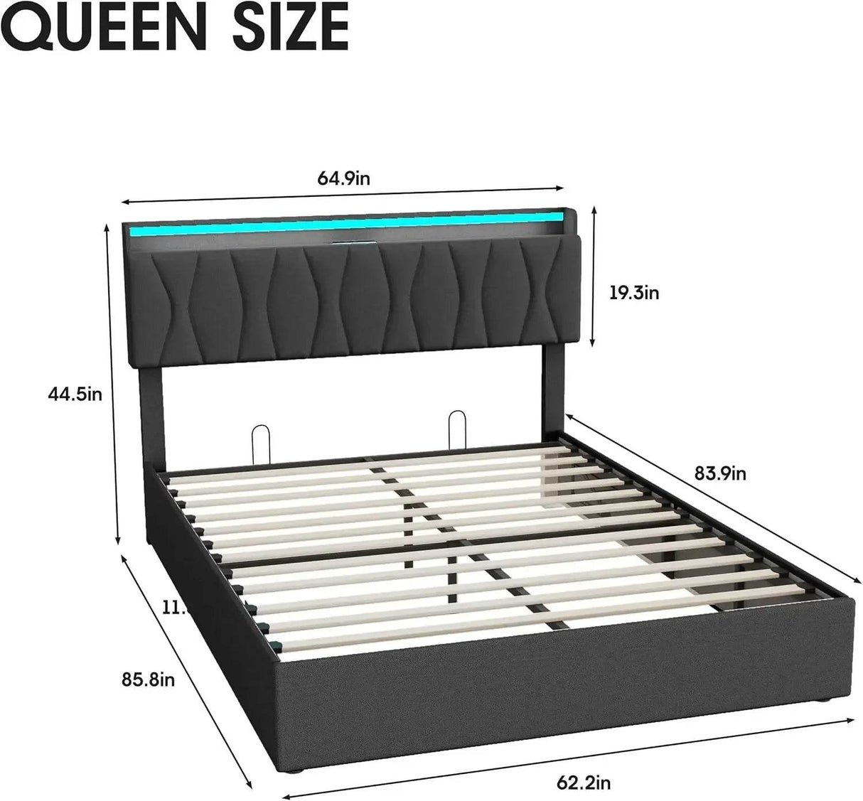 Adjustable Storage Bed Frame With Charging Station - Omega Lifestyles