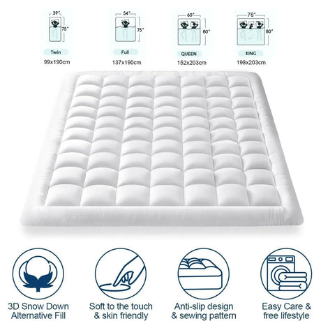 Extra Soft 3-Inch Cooling Quilted Mattress Topper Twin - Omega Lifestyles
