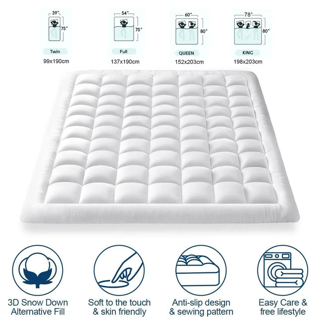 Extra Soft 3-Inch Cooling Quilted Mattress Topper Twin - Omega Lifestyles