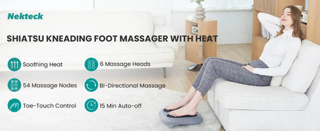 Shiatsu Electric Foot Massager With Heating Therapy - Omega Lifestyles