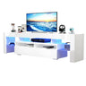 Modern RGB LED Wooden TV Stand With Storage Drawers