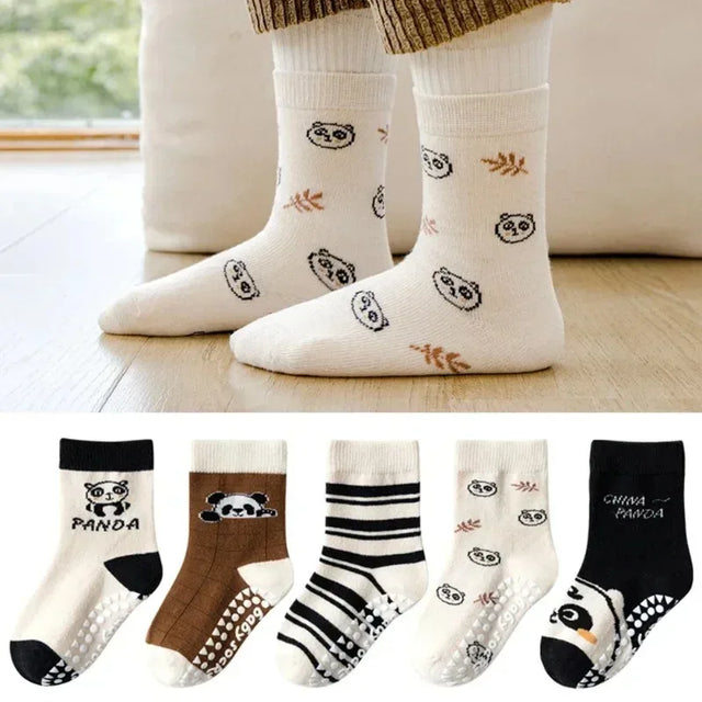 Children’s Cotton Non-Slip Cartoon Knit Socks - Omega Lifestyles