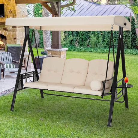 Outdoor Patio Swing with Adjustable Canopy - Omega Lifestyles