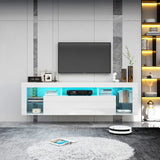 Modern High Gloss 63-Inch Floating LED TV Stand
