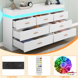 Modern 7-Drawer Wooden Dresser With LED Light