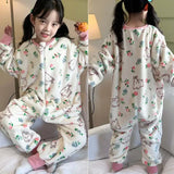 Kids Winter Plush Flannel Fleece Panda Pajamas