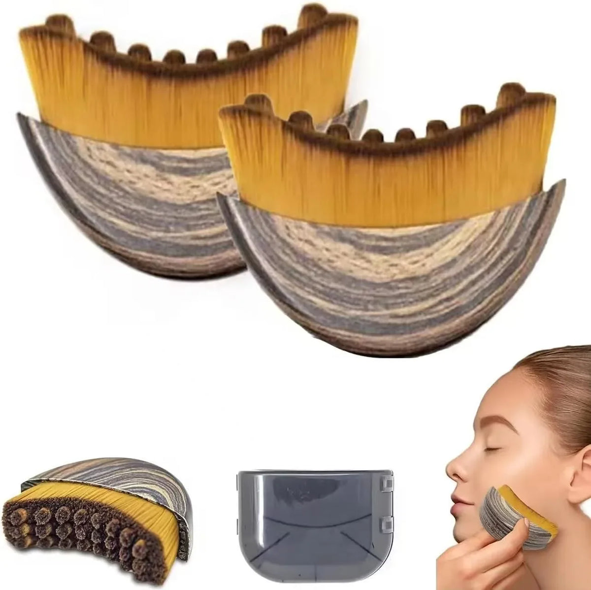 Lymphatic Contour Wooden Facial Massage Brush - Omega Lifestyles