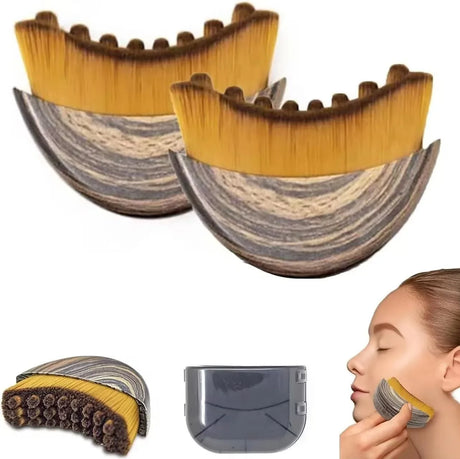 Wooden Facial Massage Brush For Lymphatic Contour Care - Omega Lifestyles
