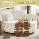 Oversized 360-Degree Swivel Chenille Chair - Omega Lifestyles