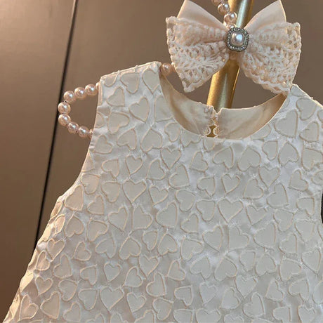 Toddler Girls Classic Sleeveless Bow Mid-Calf Dress - Omega Lifestyles