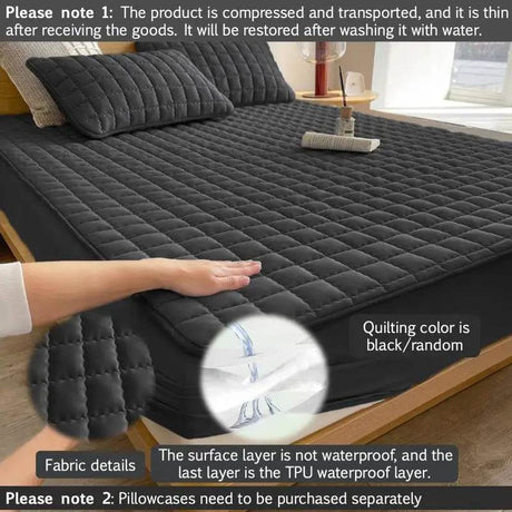Waterproof Soft Plaid Mattress Protector Set - Omega Lifestyles