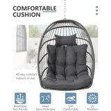 Ergonomic Wicker Hanging Egg Chair with Cushion - Omega Lifestyles