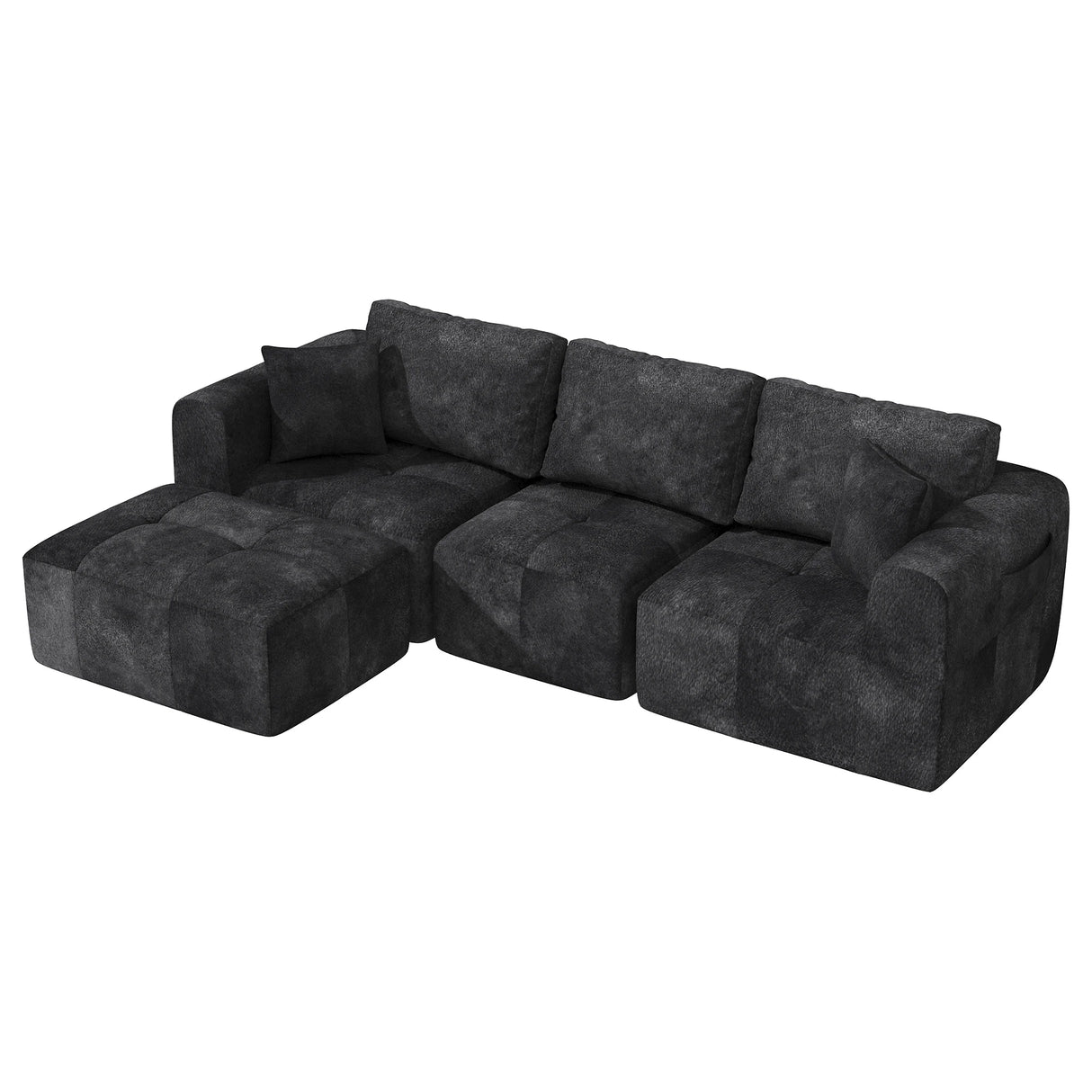 Modular L-Shaped U-Shaped Convertible Ottoman Sectional Sofa