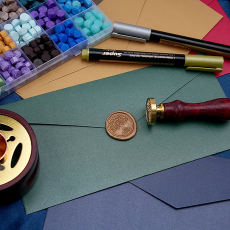 Wax Seal Kit With Stamp 24 Color Wax Beads Set - Omega Lifestyles