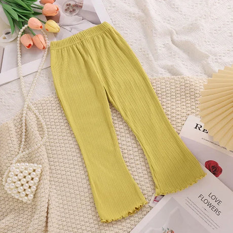 Girls Summer Casual Polyester Elastane Wide Leg Pants - Omega Lifestyles