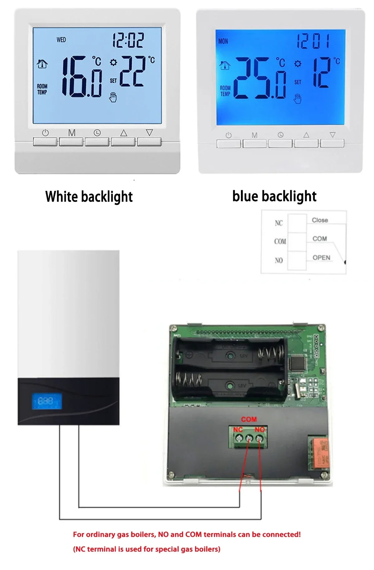 Programmable Smart Thermostat With Child Lock Backlit Display - Omega Lifestyles