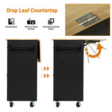 Spacious Rolling Kitchen Island Cart With Storage Cabinet